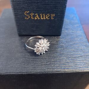 Stauer Silver Starburst Ring. Size 7.